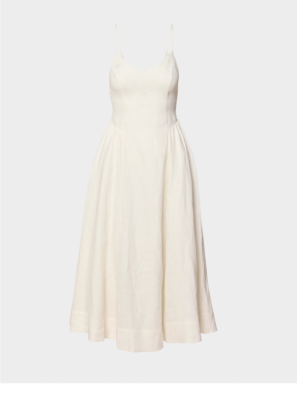 Aritzia Cream Spaghetti-Strap Midi Dress